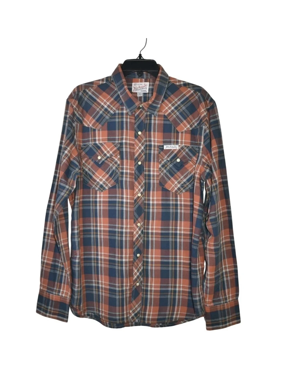 True Religion Men's Plaid Western Pearl Snap Button Cowboy Shirt Size XL